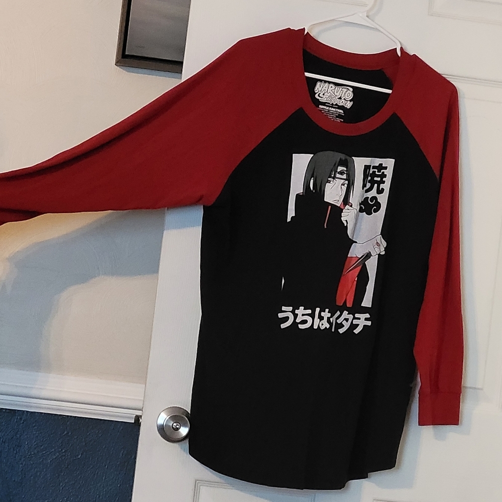 Ripple Junction Naruto Shippuden Black and Red Raglan
